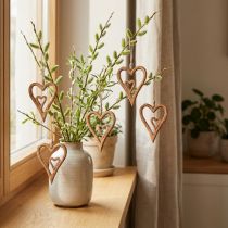 Product Wooden Heart Natural Wooden Hearts for Hanging 8×11cm 4 pcs