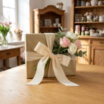 Product Decorative Velvet Ribbon 40mm x 20m Cream for Crafts and Gift Wrapping
