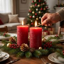 Product Solid-colored candles red 85x150mm 2 pcs