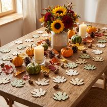 Product Table decoration autumn scatter decoration wooden decoration maple leaf 4cm 72 pcs