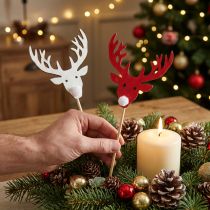 Product Plug Reindeer Red, White 8.5cm L37cm