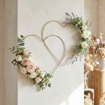 Product Metal ring heart shape, hanging decoration metal decoration loop gold 32.5cm 4 pieces