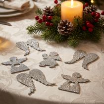 Product Scatter decoration Christmas angel decoration gold glitter H8cm 24 pcs