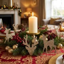 Product Scatter decoration Christmas deer decoration gold glitter 6×8cm 24 pcs