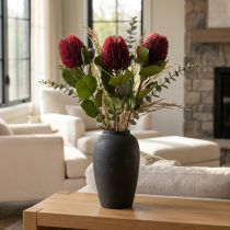 Product Artificial flowers, Banksia, Proteaceae wine red L58cm H6cm 3pcs