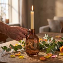 Product Candlestick glass rod candle brown glass decoration H22cm