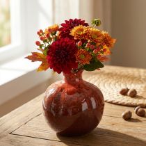 Product Pomegranate decorative vase ceramic red brown Ø10.5cm H12cm