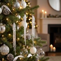 Product Christmas tree decoration icicle decoration clear silver 15cm 8pcs