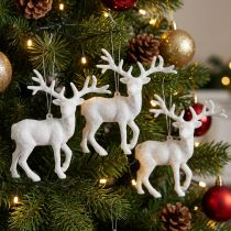 Product White deer decoration Christmas ornament H13.5cm 3pcs