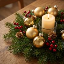 Product Mini Christmas balls glass in gold matt shine Ø3cm 22 pcs