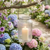 Product Glass Lantern Hanging Windlight with Handle H18cm