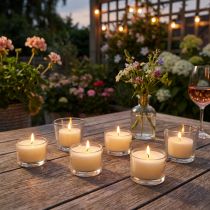 Product Citronella scented tealight candles for romantic evenings at home or in the garden, 25mm, 7h, 18 pieces