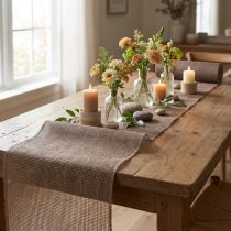 Product Table runner jute table ribbon jute ribbon brown taupe 30cm 5m