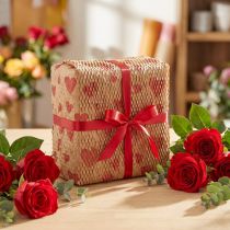 Product Sustainable honeycomb gift wrap with heart design for special occasions, 25 meters