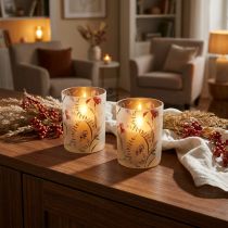 Product Elegant candle holder with floral motif for harmonious room design, 12.5cm, 2 pieces