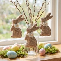 Product Easter bunny hanging decoration, ideal decorative accessory for window decoration, 14cm, 8 pieces