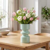 Product Flower Vase Metal in Mint Green Enamel Ø9cm H17.5cm