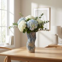 Product Coral decorative vase ceramic blue beige curved H20cm