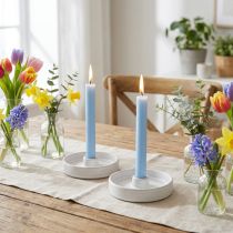 Product White Ceramic Candlestick for Taper Candles Ø13cm 2pcs