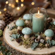 Product Wooden Mushrooms Decorative Mushrooms Wooden Toadstools Green Mint 5cm 8 pcs