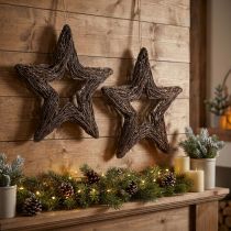 Product Decorative stars for hanging willow stars natural 48cm 2pcs