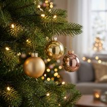 Product Christmas bauble trio gold &amp; rose – elegant set of 3 with shine and style 5cm 24pcs
