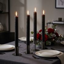 Product Black candles, solid coloured, taper candles 34x300mm 4 pcs