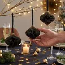 Product Honeycomb Balls Honeycomb Balls Onion Black Gold Ø8cm 4pcs