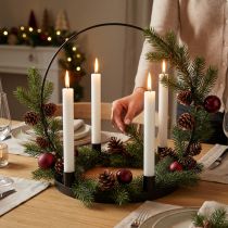 Product Candle holder metal black decorative ring for standing Ø35cm