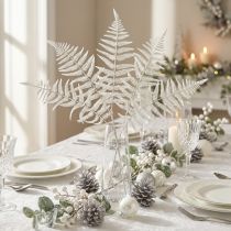 Product Deco fern artificial plant fern leaf artificial fern white L78cm