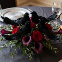 Product Pigeons on a wire, wedding decoration, pigeons black H7cm 4pcs