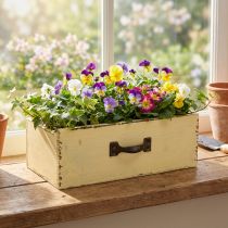 Product Wooden drawer for planting Yellow Shabby Chic 25×13×8cm