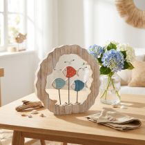 Product Table decoration fish wood to place blue, red maritime decoration Ø28cm