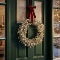 Product Deco wreath artificial eucalyptus Golden, snowed Ø36cm