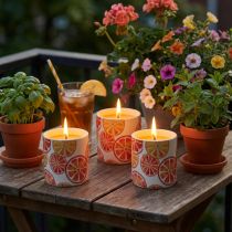 Product Candles Outdoor Ceramic Pot Citronella Fruit H7cm 3pcs