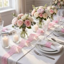 Product Lace Ribbon Gift Decor Wedding Table Decoration Pink W35mm L20m