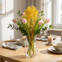 Product Dried Gypsophila Dried Flowers Yellow Baby's Breath. Decorative flowers for seasonal centrepieces 70cm