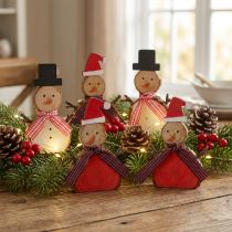 Product Decoration figure snowman wood 10cm 9 St