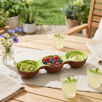 Product Ceramic bowl with kiwi motif, summer decoration for stylish serving of tapas and snacks, 30cm