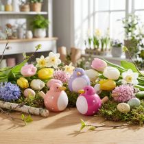 Product Bird decorative figure, cute and colorful design for the living room, 6cm, 6 pieces