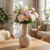 Product Decorative Vase Metal in Brown Cappuccino Enamel H25.5cm
