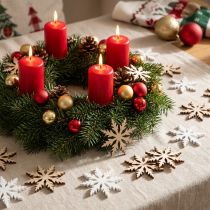Product Snowflake decoration scatter white natural wood Ø3cm 48 pcs