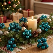 Product Mini Christmas Baubles 20mm Glossy Matte Mix Glass Opal Blue 140pcs
