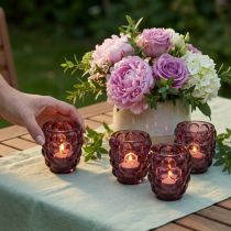 Product Berry Glass Tealight Holders Set of 4 Ø9cm H9.5cm