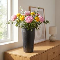 Product Floor vase black vase plastic anthracite Ø17,5cm H28cm