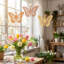 Product Decorative Butterflies Decoration Hanger Orange/Pink/Yellow 12cm 12 Pcs