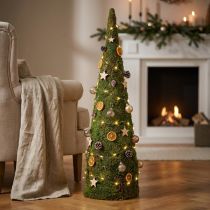 Product Christmas tree moss decoration in green natural Ø30cm H100cm