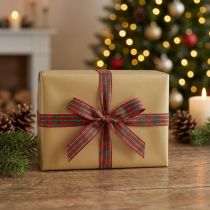 Product Gift Ribbon Scottish Christmas Ribbon Red Green 10mm 20m