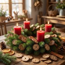 Product Wooden slices, decorative tree fruits, natural, DIY, FSC, 1-3.5cm, 300g