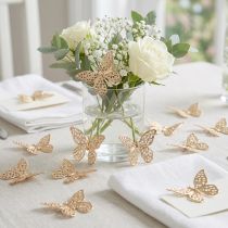 Product Mini Butterflies Metal Scatter Decoration Golden 3cm 50 Pcs